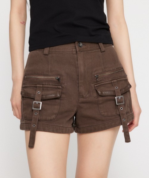 LAGUA GEM（ラグアジェム）の「MILITARY POCKET COMPACT ショートパンツ（その他パンツ・レディース・ブラック/ブラウン/チャコールグレー・X-SMALL/SMALL/MEDIUM）」の3枚目の写真