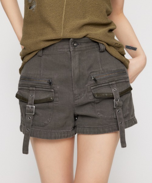 LAGUA GEM（ラグアジェム）の「MILITARY POCKET COMPACT ショートパンツ（その他パンツ・レディース・ブラック/ブラウン/チャコールグレー・X-SMALL/SMALL/MEDIUM）」の2枚目の写真