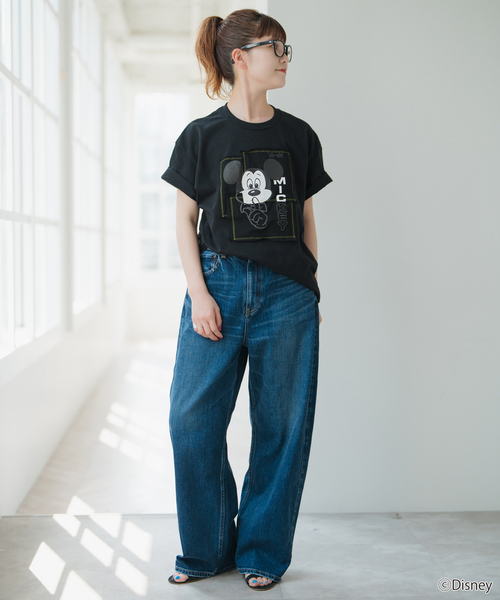 wiffle（ウィッフル）の「《WEB限定追加》WIFFLE / ウィッフル パッチワークMICKY Tee（Tシャツ/カットソー・レディース・カーキ/ブラック/ホワイト・FREE）」の20枚目の写真