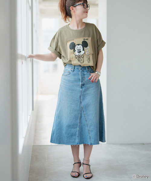 wiffle（ウィッフル）の「《WEB限定追加》WIFFLE / ウィッフル パッチワークMICKY Tee（Tシャツ/カットソー・レディース・カーキ/ブラック/ホワイト・FREE）」の22枚目の写真