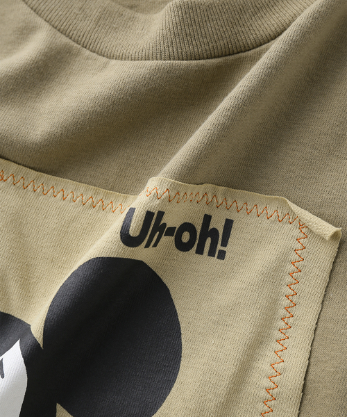 wiffle（ウィッフル）の「《WEB限定追加》WIFFLE / ウィッフル パッチワークMICKY Tee（Tシャツ/カットソー・レディース・カーキ/ブラック/ホワイト・FREE）」の4枚目の写真