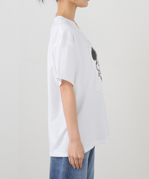 wiffle（ウィッフル）の「《WEB限定追加》WIFFLE / ウィッフル パッチワークMICKY Tee（Tシャツ/カットソー・レディース・カーキ/ブラック/ホワイト・FREE）」の8枚目の写真