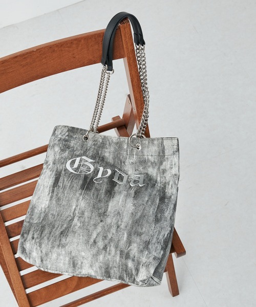 GYDA（ジェイダ）の「GYDA(ジェイダ)タテ型トートバッグ GY-B371 チェーントート（トートバッグ・レディース・グレー/ブラック/グリーン/パープル・FREE）」の3枚目の写真