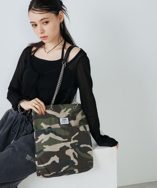 GYDA（ジェイダ）の「GYDA(ジェイダ)タテ型トートバッグ GY-B371 チェーントート（トートバッグ・レディース・グレー/ブラック/グリーン/パープル・FREE）」の22枚目の写真