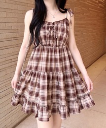 INGNI | チェック柄ミニキャミティアードワンピース(ワンピース)