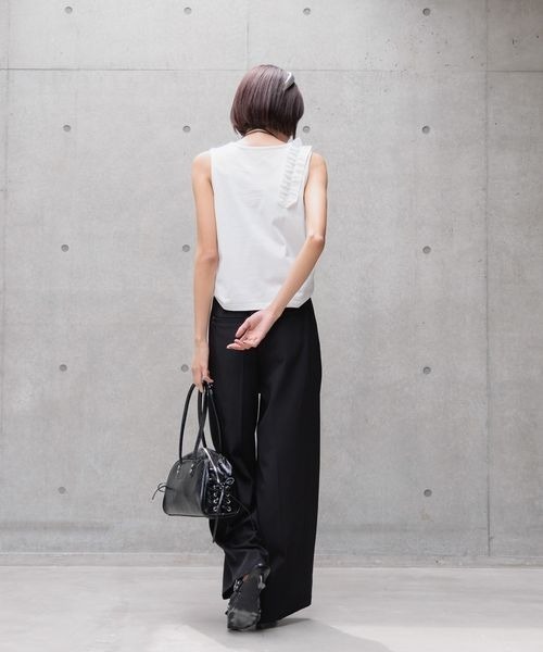 PAGEBOY(ページボーイ)の「ランダムフリルタンクトップ(タンクトップ・レディース・オフホワイト/グレー/ブラック・FREE)」の8枚目の写真