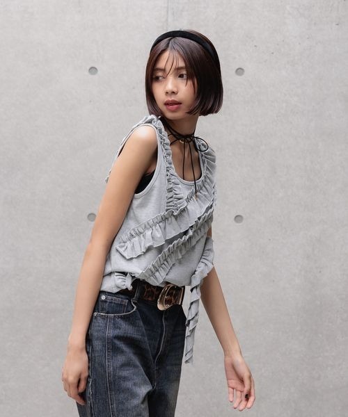 PAGEBOY(ページボーイ)の「ランダムフリルタンクトップ(タンクトップ・レディース・オフホワイト/グレー/ブラック・FREE)」の20枚目の写真