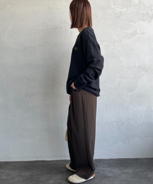 トレーナー スウェット 「WEB先行予約」「FRED PERRY/フレッドペリー」 別注 ツインティップライン ワンポイントロゴ刺繍クルーネックスウェ WEB先行予約】[FRED PERRY/フレッドペリー] 別注 ツインティップ
