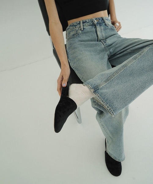 CLANE（クラネ）の「VELOUR FLAT MULES（スリッポン・レディース・カーキ/ブラック・36/37/38）」の4枚目の写真