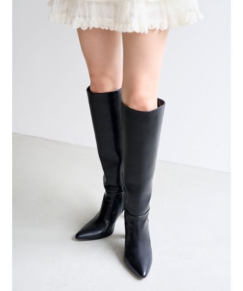 定価22880円　SNIDEL スナイデル　ブーツ　新品　M 黒 フィットロングブーツ（ブーツ）｜SNIDEL（スナイデル）の