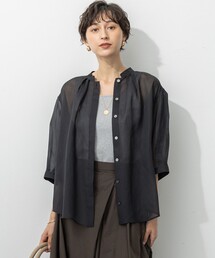 【洗える】シアービエラ タックデザイン ブラウス