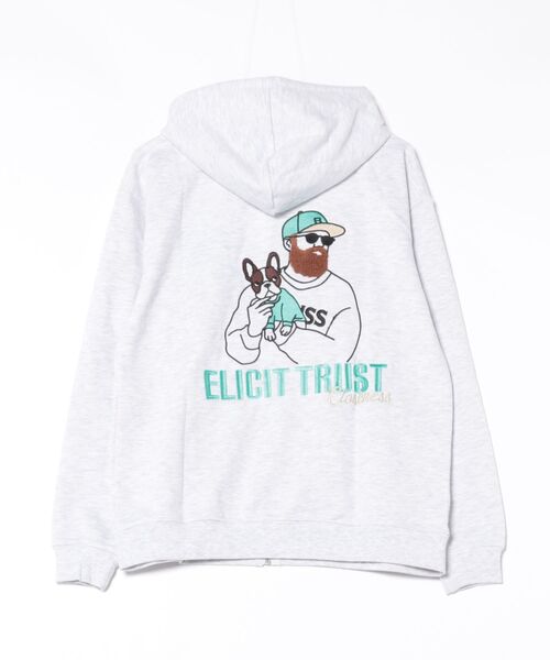 Mac-House（マックハウス）の「髭おじさん サガラ刺繍 裏毛ZIP