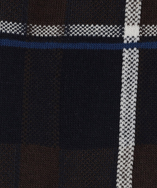 COMME CA ISM(コムサイズム)の「アシンメトリー チェック柄 ソックス(ソックス/靴下・メンズ・ブラック×グレー/ブルー系その他/ブラック×ブルー/ブルー系その他2・27cm)」の10枚目の写真