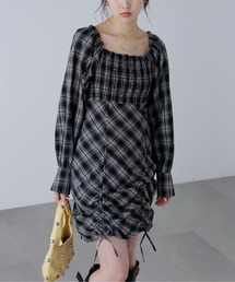 FREE'S MART（フリーズマート）の「◆ｼｬｰﾘﾝｸﾞﾄﾞﾛｽﾄﾘﾎﾞﾝﾁｪｯｸﾐﾆﾜﾝﾋﾟｰｽ（ワンピース）」