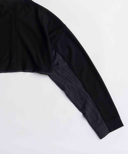 MAISON SPECIAL（メゾンスペシャル）の「Different Material Docking Sweat Cardigan/異素材ドッキングスウェットカーディガン（カーディガン/ボレロ・レディース・ブラック/オフホワイト/グレー・FREE）」の15枚目の写真