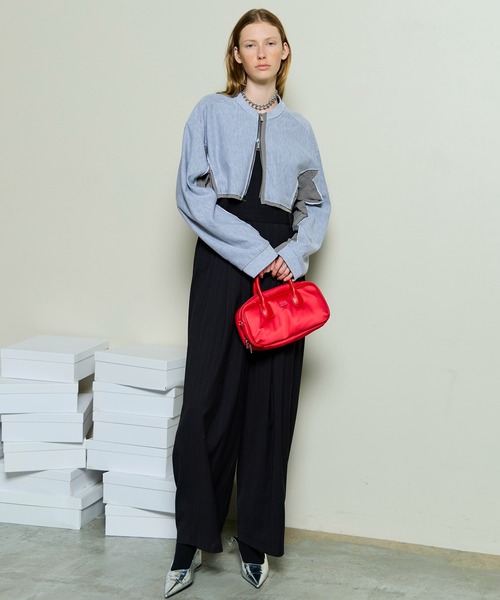 MAISON SPECIAL（メゾンスペシャル）の「Different Material Docking Sweat Cardigan/異素材ドッキングスウェットカーディガン（カーディガン/ボレロ・レディース・ブラック/オフホワイト/グレー・FREE）」の16枚目の写真