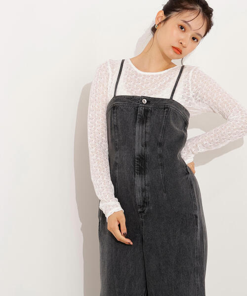 N.（N. Natural Beauty Basic）（エヌエヌナチュラルビューティーベーシック）の「クルーネックレースカットソー（Tシャツ/カットソー・レディース・キャメル/オフホワイト/ブラック・MEDIUM）」の4枚目の写真