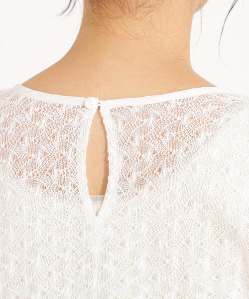 N.（N. Natural Beauty Basic）（エヌエヌナチュラルビューティーベーシック）の「クルーネックレースカットソー（Tシャツ/カットソー・レディース・キャメル/オフホワイト/ブラック・MEDIUM）」の18枚目の写真