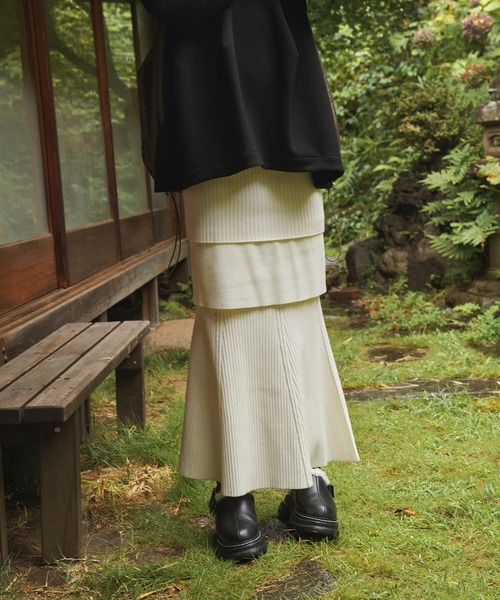 LAYERED KNIT SK（スカート）｜OMMO（オーエムエムオー）の