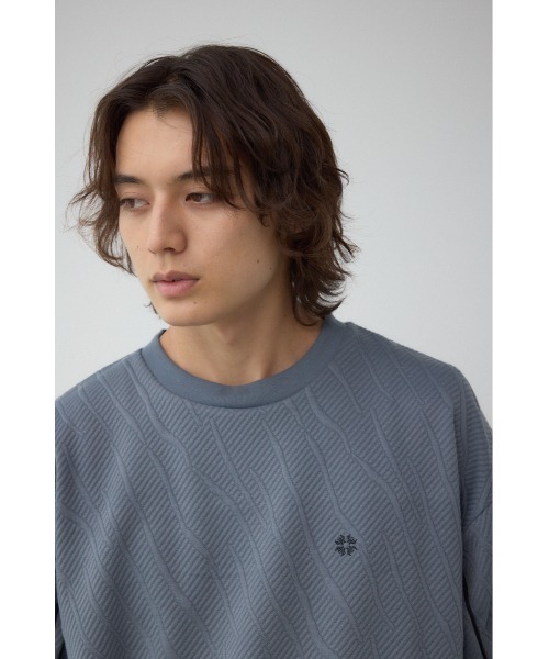 AZUL by moussy（アズールバイマウジー）の「パイピングライントップス（Tシャツ/カットソー・メンズ・グレー/ブラック・MEDIUM/LARGE）」の9枚目の写真