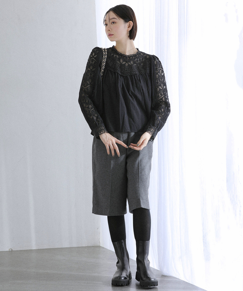 La TOTALITE(ラトータリテ)の「【洗える】CHOKLATE PARIS /チョコレートパリ レースブラウス(シャツ/ブラウス・レディース・ブラック/アイボリー・FREE)」の3枚目の写真