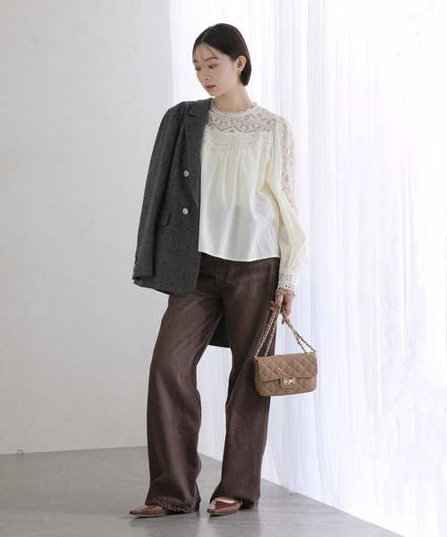 La TOTALITE(ラトータリテ)の「【洗える】CHOKLATE PARIS /チョコレートパリ レースブラウス(シャツ/ブラウス・レディース・ブラック/アイボリー・FREE)」の10枚目の写真