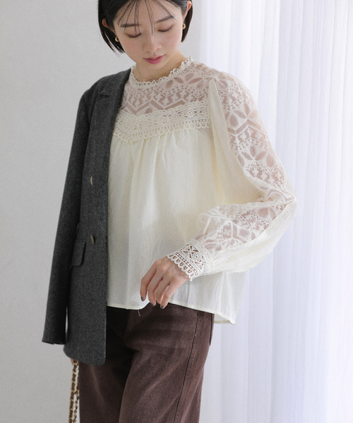 La TOTALITE(ラトータリテ)の「【洗える】CHOKLATE PARIS /チョコレートパリ レースブラウス(シャツ/ブラウス・レディース・ブラック/アイボリー・FREE)」の13枚目の写真
