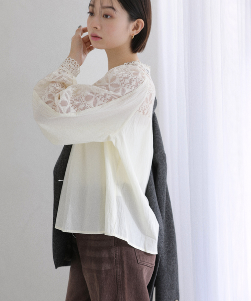 La TOTALITE(ラトータリテ)の「【洗える】CHOKLATE PARIS /チョコレートパリ レースブラウス(シャツ/ブラウス・レディース・ブラック/アイボリー・FREE)」の14枚目の写真