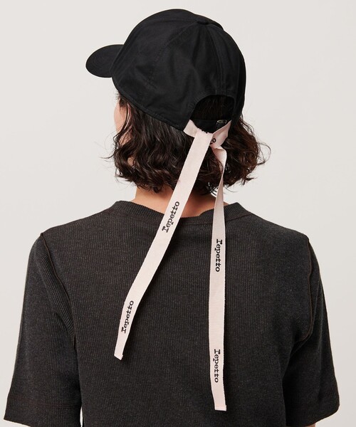 新品未使用Repetto レペットcap with ribbon キャップ repetto レペット ベースボールキャップ Logo cap with ribbon