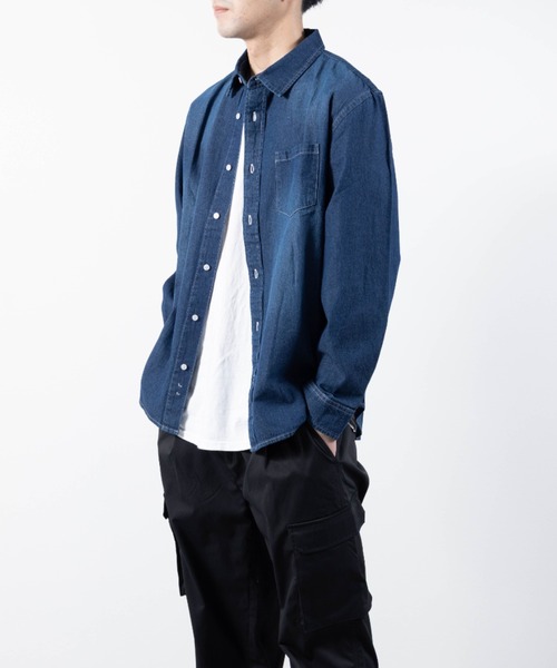 INNOCENT（イノセント）の「『6.5oz ライトデニムシャツ』（シャツ/ブラウス・メンズ・ネイビー/ブルー・L/LL/M）」の5枚目の写真