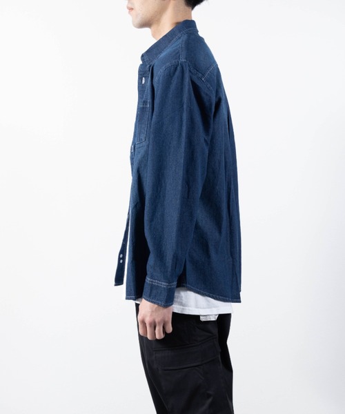 INNOCENT（イノセント）の「『6.5oz ライトデニムシャツ』（シャツ/ブラウス・メンズ・ネイビー/ブルー・L/LL/M）」の4枚目の写真