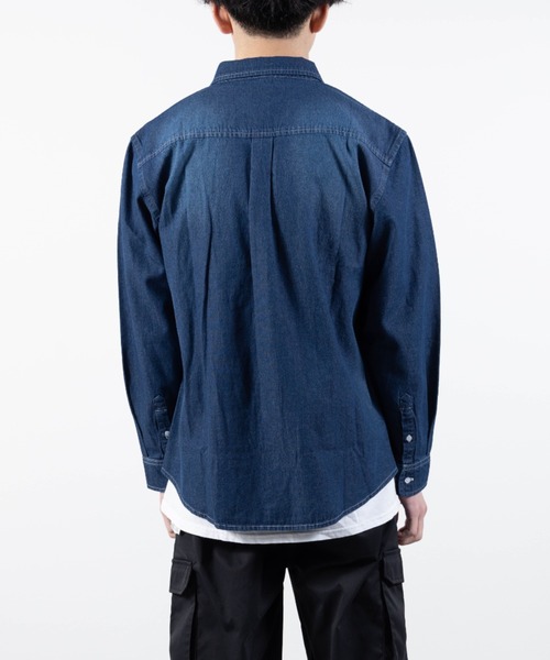 INNOCENT（イノセント）の「『6.5oz ライトデニムシャツ』（シャツ/ブラウス・メンズ・ネイビー/ブルー・L/LL/M）」の3枚目の写真
