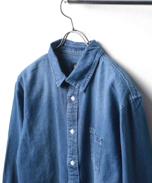INNOCENT（イノセント）の「『6.5oz ライトデニムシャツ』（シャツ/ブラウス・メンズ・ネイビー/ブルー・L/LL/M）」の17枚目の写真