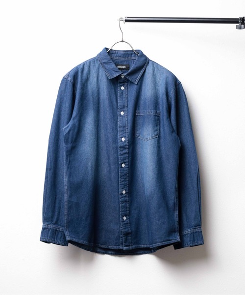 INNOCENT（イノセント）の「『6.5oz ライトデニムシャツ』（シャツ/ブラウス・メンズ・ネイビー/ブルー・L/LL/M）」の21枚目の写真