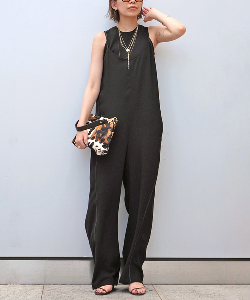 AP STUDIO(エーピーストゥディオ)の「キャミソールオールインワン(つなぎ/オールインワン・レディース・ブラック・36/38)」の5枚目の写真