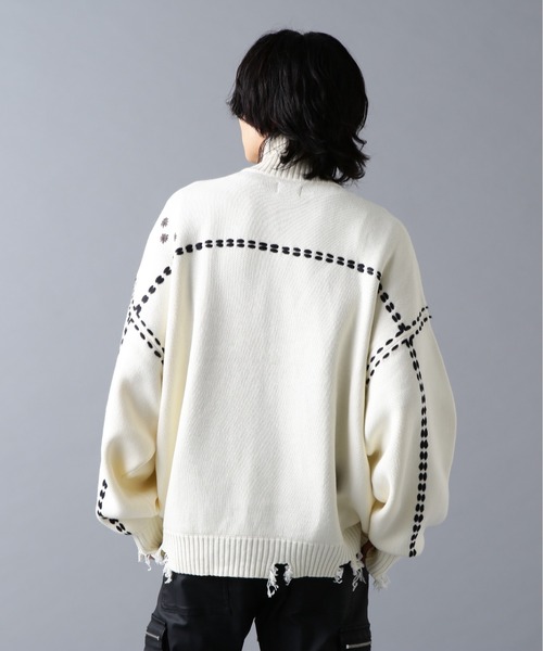 DANKE SCHON(ダンケシェーン)の「DankeSchon/ダンケシェーン/HAND STITCH KNIT DRIVERS(ニット/セーター・メンズ・ホワイト/ブラック・S/M/L)」の8枚目の写真