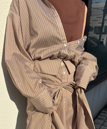 【新品未使用】AMERI アメリ　トップス　ストライプ STRIPE SHIRT ROMPERS（つなぎ/オールインワン）｜Ameri（アメリ