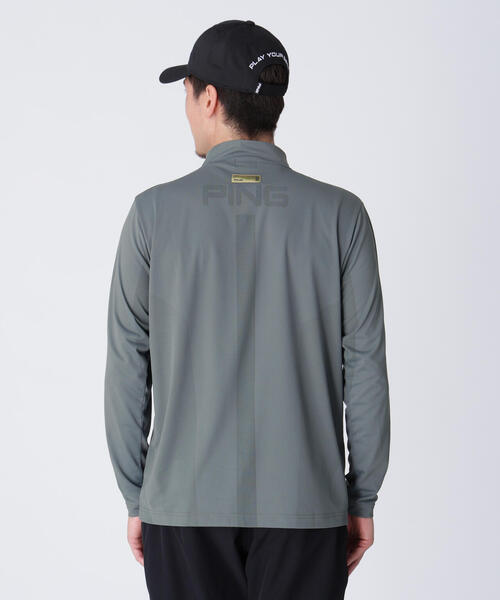 PING APPAREL】メッシュジャカードハイネックシャツ ＜GOLD＞ (MENS