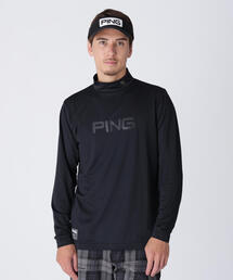 【PING APPAREL】メッシュジャカードハイネックシャツ <GOLD> (MENS)