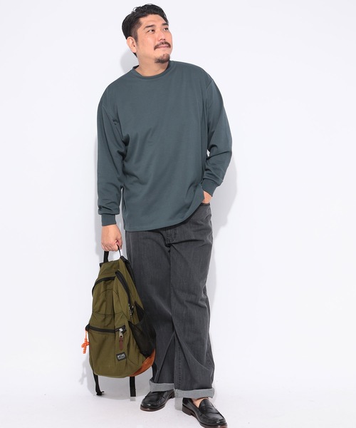 B&T CLUB（ビーティークラブ）の「長袖 Tシャツ メンズ 大きいサイズ オールマイTシャツ+DRY クルーネック ロンT カジュアル B＆T CLUB (ビーアンドティークラブ)（Tシャツ/カットソー・メンズ・ホワイト/ダークグレー/ベージュ/ネイビー/グレー/ブルー/ブラック/オリーブ・X1(3L～4L)/X2(4L～5L)/X3(6L～7L)）」の16枚目の写真