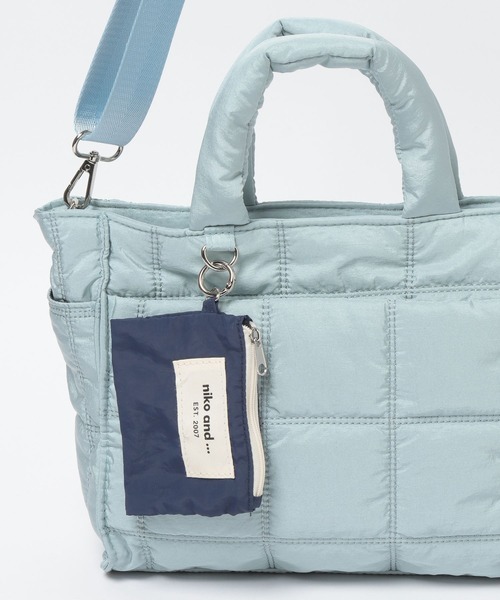 【☆n.k.d☆】あおりポケット付きトートバッグM ナイロンオックスキルト mugi様専用】あおりポケット付きトートバッグM ナイロンオックスキルト