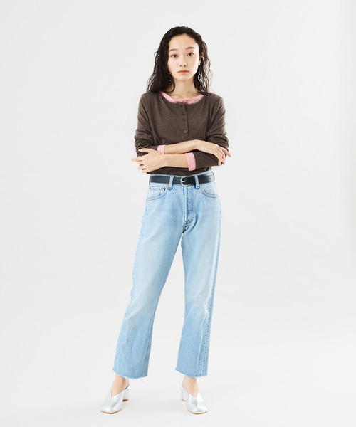 Muscat(マスカット)の「フェイクレイヤードロンT(Tシャツ/カットソー・レディース・チャコールグレー/ライトグレー/ブラウン/オレンジ・F)」の22枚目の写真