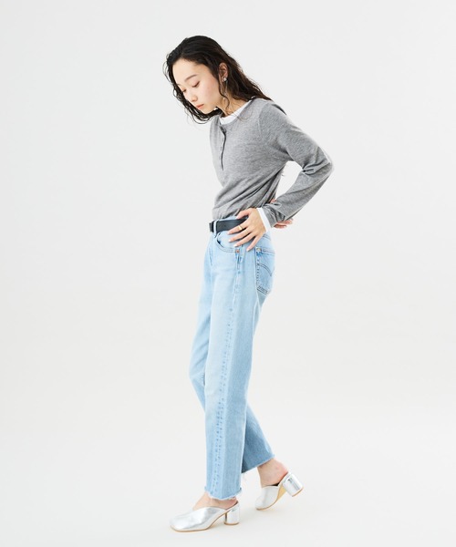 Muscat(マスカット)の「フェイクレイヤードロンT(Tシャツ/カットソー・レディース・チャコールグレー/ライトグレー/ブラウン/オレンジ・F)」の10枚目の写真