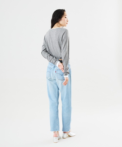 Muscat(マスカット)の「フェイクレイヤードロンT(Tシャツ/カットソー・レディース・チャコールグレー/ライトグレー/ブラウン/オレンジ・F)」の11枚目の写真