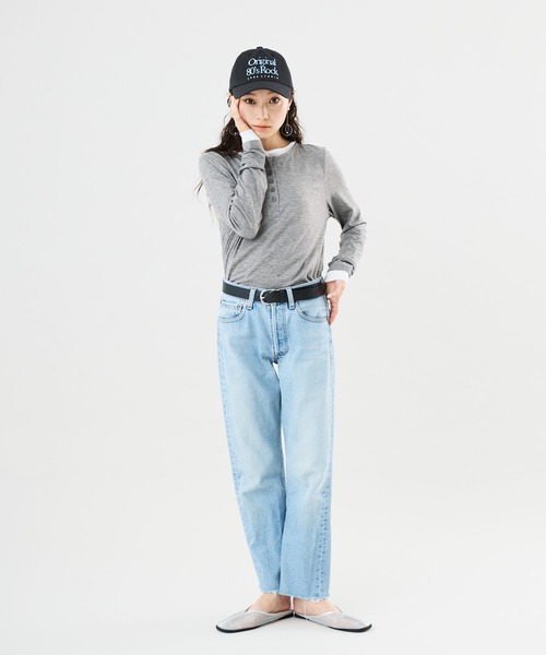 Muscat(マスカット)の「フェイクレイヤードロンT(Tシャツ/カットソー・レディース・チャコールグレー/ライトグレー/ブラウン/オレンジ・F)」の17枚目の写真