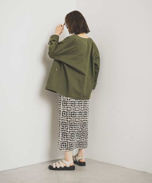 studio CLIP（スタディオクリップ）の「Vネックデニムカバーオール《CLIP denim》（デニムジャケット・レディース・ブラック/ブルー/カーキ・FREE）」の17枚目の写真