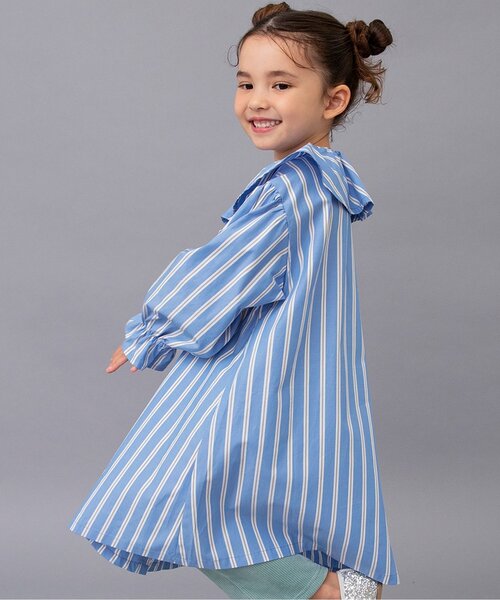 セール】【リンク/ジュニア対応】ノーカラーシャツワンピース