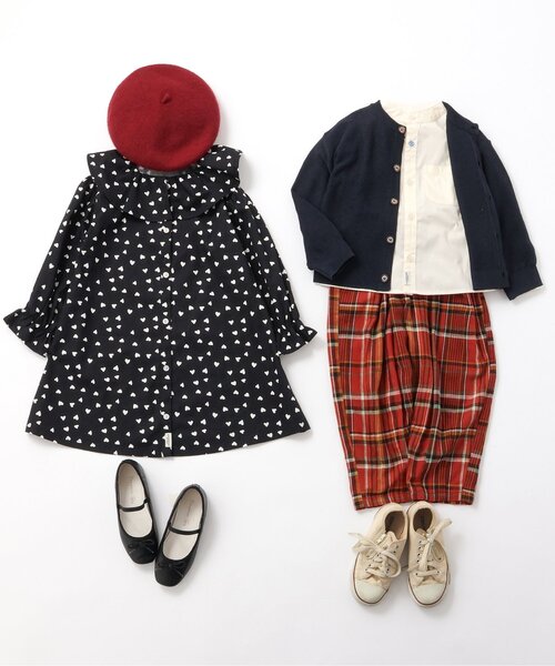 BREEZE(ブリーズ)の「【リンク/ジュニア対応】ノーカラーシャツワンピース(ワンピース・キッズ・ストライプ/オフホワイト/ブラック・90/100/110/120/130/140)」の10枚目の写真