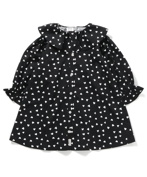 BREEZE(ブリーズ)の「【リンク/ジュニア対応】ノーカラーシャツワンピース(ワンピース・キッズ・ストライプ/オフホワイト/ブラック・90/100/110/120/130/140)」の13枚目の写真