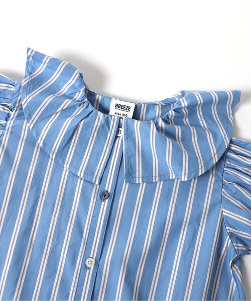 BREEZE(ブリーズ)の「【リンク/ジュニア対応】ノーカラーシャツワンピース(ワンピース・キッズ・ストライプ/オフホワイト/ブラック・90/100/110/120/130/140)」の17枚目の写真